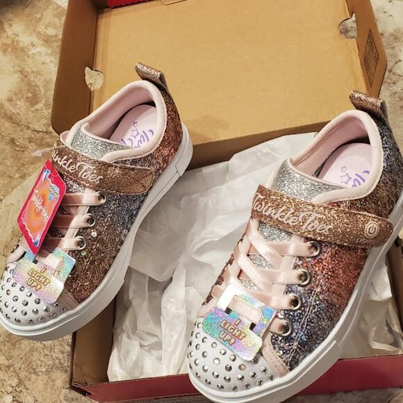 Twinkle Toes-Light Up Twinkle Sparks- Sequin Flash-Girls Size 11 - Picture 7 of 9